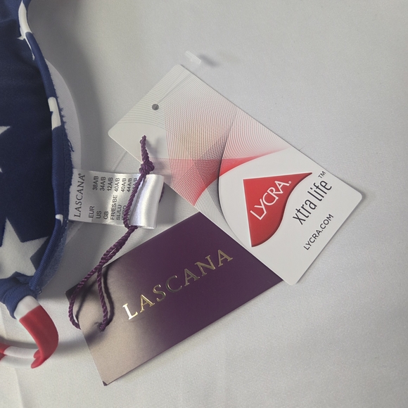 Lascana Red and Blue Star Bikini Top Size 34 A/B - Picture 2 of 4